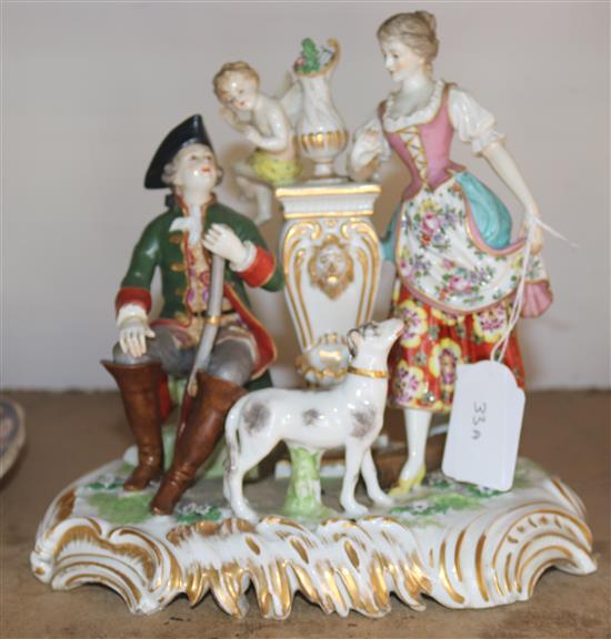 Continental figure group, Sportsman and Sweetheart (damaged)(-)